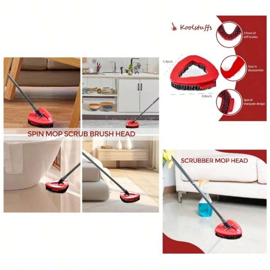 Scrub Brush, 2 Pcs Spin Mop Scrub Brush Head Compatible For O Cedar EasyWring 1Tank System, Hard Bristle Cleaning Brush For, Kitchen, Tub And Tile