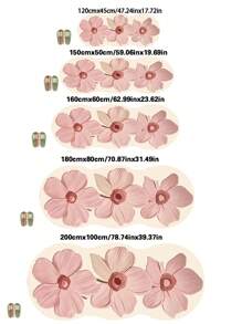 1pc Pink 3-Flower Bedside Carpet, Soft & Comfortable Rug, Asymmetrical Size With 1-5cm Cutting Tolerance, Suitable For Living Room, Bedroom, Entryway, Kitchen, Bathroom, Gaming Room, Study, Plush, Fluffy, Autumn/Winter, Thick/Furry