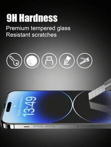 4 件兼容 16e/16/15/14/13/12/11 Pro Max/XR/X/XS Max/7/8 Plus 系列，6.1 英寸磨砂屏幕保护膜，防眩光防刮钢化玻璃膜，全覆盖，光滑灵敏触感，适合作为生日、家人、朋友的礼物，手机屏幕保护膜，手机配件屏幕保护必需品，适用于日常防护、办公室、家庭防水防震防摔防刮 - 無色 - 查看 7