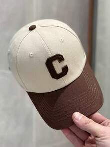 时尚绿色复古简约字母贴布棒球帽，户外防晒情侣棒球帽 - 綠色 - 查看 8