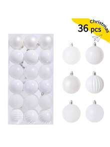 36pcs/Set Christmas Balls Set - Assorted Styles, Plastic Hanging Decorations For Christmas Tree, Bohemian Style, Ideal For Thanksgiving, Christmas Decorations, Scene Decor, Festivals Decor, Room Decor, Home Decor, Offices Decor, Theme Party Decor, Christmas Decor, Christmas Balls Winter Christmas Decorations Home Christmas Gifts Christmas Decor