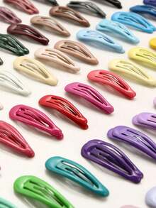 5个/40个装 Y2K风格糖果色2英寸随机混色发夹 | 可爱甜美少女风百搭侧夹，日常固定碎发，简约实用发饰套装，刘海夹，时尚百搭发夹，适合日常穿搭，爪夹，发爪，发夹，发卡，发饰，头饰，发卡 - 混色 - 查看 6