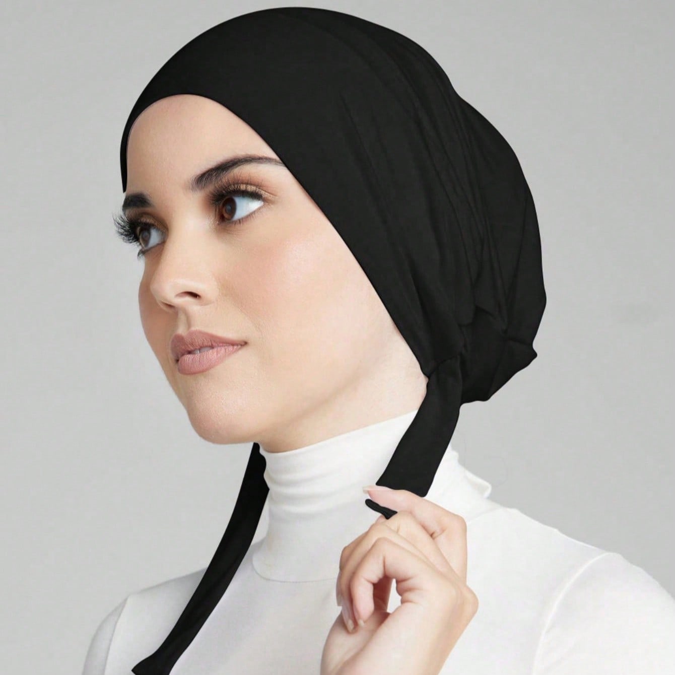 1pc Plain Simple Fashion Soft Tie Headband Turban Hijab Cap, Headwear For Women, Suitable For Daily Life And Outdoor Sports For Dress