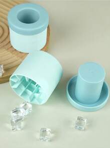 1 formă cilindrică din silicon pentru cuburi de gheață, cutie de gheață mini, 2,55 * 2,16 inci, cupă din silicon pentru cuburi de gheață, ovală, albastru/roz, ușor de demolat, Crăciun, Ziua Recunoștinței.