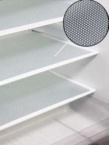 1 Rollo de 11.8*118 pulgadas Forro para estantes, forro para cajones, forro para gabinetes. Material de EVA semi-transparente, resistente al agua, a la humedad, al moho, al aceite y antideslizante. Grueso, resistente al desgaste, lavable y reutilizable, se puede cortar a medida, adecuado para estantes, gabinetes, refrigeradores, cajones, estantes para zapatos, sin adhesivo - Blanco - Ver 18