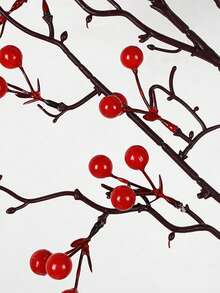 1pc Christmas Artificial Red Nylon Flower, Home Decor For Living Room Bedroom, Vintage Style Indoor Decoration, Vase Filler, Garden Decor, Suitable For Christmas, Mother's Day - Red - View 10
