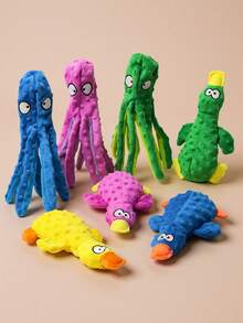 1pc Pet Sound Toy, Dog Toy, Octopus Shaped Pet Toy For Dog Playing, Interactive Toy - Blue - View 4