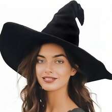 1pc Witch Hat, 15 Inch Large Witch Costume Hat, Suitable For Adults And Teens, Halloween Gift, Christmas Gift, New Year Gift, Easter Gift, Party Gift, Queue Toy 1, Novelty Cosplay Accessory, Halloween Costume Party, Christmas Costume Party, Carnival Magician Hat - Multicolor - View 1
