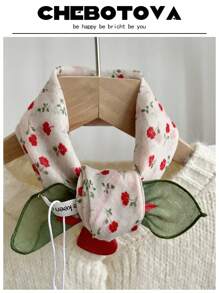 1条女士纹理小围巾/手帕/头巾，多功能印花亚麻围巾/颈巾/手帕，欧美风格，适合夏季沙滩裙 - 彩色 - 查看 12