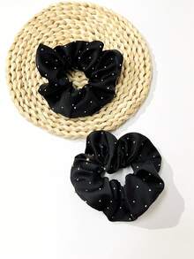 2pcs/3pcs/4pcs/5pcs Women Elegant Rhinestone Spiral Hair Scrunchies, Ponytail Holders, Suitable For Daily Hairstyle Decoration, Satin Simple Elegant Fashion Hair Ties, Bohemian Style Hairbands Head Accessories Elastic Band - Multicolor - View 19