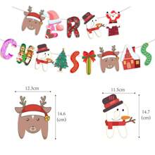 Christmas Theme Hanging Decor Santa Claus Snowman Christmas Tree Pattern Banner Spiral Swirl Merry Christmas Party Decor