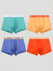 4件套男童恐龙印花平角内裤，儿童内裤套装