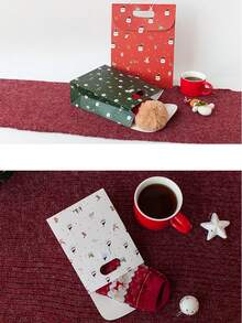 1/3 szt. Pudełko prezentowe na Boże Narodzenie w kształcie liści leśnych, pudełko na cukierki, torebka prezentowa, poręczne etui z klapką, pudełko i torebka na pamiątkę, ozdoby świąteczne, piżamy świąteczne, prezenty świąteczne, dekoracje świąteczne