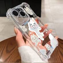 Cute INS Toro Inoue Cat Phone Case Compatible With IPhone 16 15 14 13 12 11 Pro Max X XR XS Max 8 45 Plus Shockproof Transparent Soft Back CoverSuitable For IPhone 17 AirSuitable For IPhone 17 Air - 無色 - 查看 6