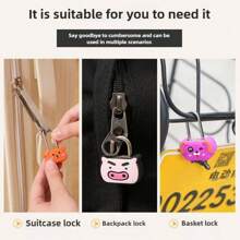 3/10 件紧凑型彩色塑料挂锁，带钥匙。带钥匙的小型挂锁，适用于行李锁、时尚前卫多色方形设计、背包、健身房储物柜锁、手提箱锁、教室配对游戏等，非常适合储物柜、小型存储和全年 DIY 项目。