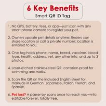 ThinkPet 1 pieza Etiqueta de identificación de mascota con característica de animal doméstico - Esencial para recuperar artículos perdidos, adecuado para mascotas, ancianos y niños. Escanee el código QR del producto para hacer una llamada telefónica al propietario; (Nota: no es adecuado como gato, ya que puede ser demasiado grande.NO NO hay necesidad de componentes GPS) (Sin necesidad descargar la aplicación.