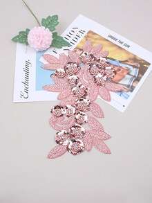 3D 串珠蕾丝绣花贴片、水钻亮片贴花、适用于服装装饰、婚纱配饰、DIY 缝纫工艺品 - 多色 - 查看 5