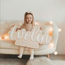 1pc Personalized Wooden Name Plate, No Electricity Needed, Customized Letter Wall Decor, Boho Style, Suitable For Living Room, Bedroom, Unique Customized Gift For Birthday, Party, Wedding, Graduation, Christmas, Halloween