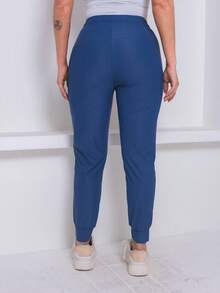 Women's Polyester Tie Pants - Rửa trung bình - Xem 2