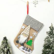 1pc Christmas Stockings, Faceless Old Man Figurine, Three-Dimensional Christmas Linen Stockings, Candy Bag, Gift Bag Pendant Home Decor Christmas Decorations Room Decor - Multicolor - View 9