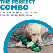 Outward Hound Durablez Stuffing-Free Squeaky Interactive Dog Toy, Tough Plush, Gecko, Green, Large - 顏色A - 查看 2