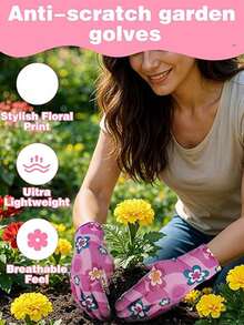 20 件（10 套）女士花卉园艺手套，防滑花园工作手套，舒适防花园手套，圣诞礼物（2/10/16/20 件） - 彩色 - 查看 9
