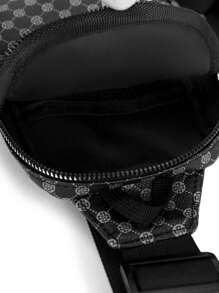 Classic And Fashionable Men PU Chest Bag Mini Wallet Key Eye Mobile Phone Organizer Street Casual Small Commuter Bag Waist Fanny Sling Shoulder