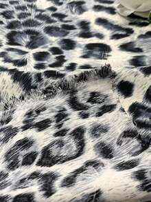 1pc Leopard Print 4-Way Stretch Fabric For DIY Bags, Scrunchies, Skirts, Clothing - White - View 5