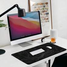 Large Keyboard Mouse Pad Set, Extended Mouse Pad+Keyboard Wrist Rest Support, Memory Foam Ergonomic Easy Typing, 4Pcs (35.4*15.9 In) Desk Pad Set For Home Office Study Game - Colorful-671326 - TopographicContour - View 8