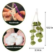 Accesorios colgantes para espejo de coche con estilo bohemio lindo, adorno de ganchillo de plantas artificiales, cesta colgante de plantas para espejo retrovisor, amuleto interior de coche, regalos de Navidad lindos para hombres y mujeres