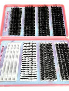 32Rows Lash Spikes Lash Clusters With Bottom Lashes Cluster Manga Eyelash Cluster 50d60d80d100d120d140d Mix Eyelash Book Extensions Cluster Lashes With Bottom Lash Cluster Fairy Eyelash Cluster Spiky Individual Lashes For Beginner - màu đen - Xem 4