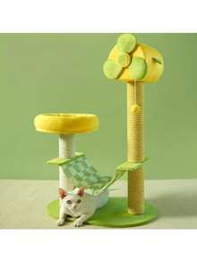 Cat Climbing Frames And Multi-Level Cat Towers With Durable Scratching Posts, Comfortable And Fun Jumping Platforms, Hanging Toys, Viewing Perches, Removable Pet Gel Pads, And Hammocks. Space-Saving Cat Beds And Playhouses For Indoor Cats. - 綠色 - 查看 5