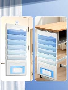 1pc Hanging File Folder, Foldable File Bag, Expandable Ombre File Pouch, Standalone Use, Suitable For School And Office