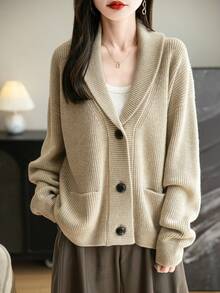 Women's Merino Wool Sweater Fall Clothes Winter Sweater Classic Vintage Cable Warm Long Sleeve Knit Sweater