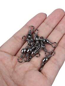 GOTURE 200pcs Stainless Steel & Brass Ball Bearing Fishing Swivel Rings - Suitable For Saltwater/Carp Fishing Rolling Sliding Ring Accessories - Grey - View 5
