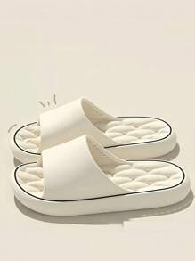 男士春夏时尚拖鞋，EVA材质，露趾软底，透气舒适，黑色休闲日常穿着，适合室内外穿着，通勤必备拖鞋 - 白色 - 查看 3