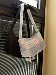 1 حقيبة كتف مطرزة بتصميم كارتوني لطيف متعدد الألوان لهالو كيتي، متعددة الاستخدامات، جميلة، طازجة وناعمة للنساء، سعة كبيرة تحت الذراع، مناسبة للاستخدام اليومي، هدايا العطلات، التصوير أثناء السفر، التنسيق اليومي