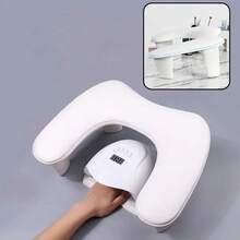 New Design Nail Hand Rests For Two Hands U-Shaped Soft PU Leather Arm Rest Stand Hand Rest Pillow Manicure Nail Art Salon Tool - White - View 4