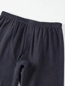 2 件男士圆领长袖 T 恤 + 裤子，温暖休闲内层羊毛运动衫上衣和下装，适合秋冬季 - 灰色 - 查看 6