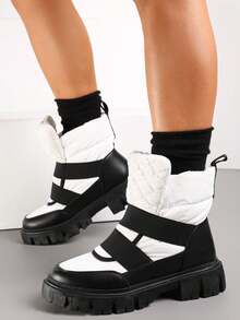 Botas de neve acolchoadas e sem cadarço para uso diário - Branco - Ver 2