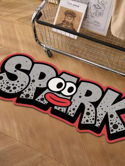 1pc PARK Letter Design Area Rug, Living Room Carpet, Washable Plush Thick Rug, Suitable For Living Room, Bedroom Decor, Autumn/Winter