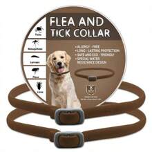 Natural ​Flea & Tick & Prevention Collar For Medium & Large Dogs, Waterproof, Soft,Comfortable,Adjustable, 8 Month Protection ,Length: 28in(1 Pack)