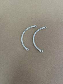 1/2/10Pcs Alloy Twisted Hollow Bead Connectors, Curved Arc Chinese Style Half Bracelet Spacer Beads, Tube Link Beads For Jewelry Making, DIY Bracelet Accessories, Handmade Beading Kit For Necklace And Anklet Crafting - Multicolor - View 13