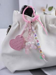 1 件定制 PU 心形、可爱夜光小狗项链、彩色硅胶串珠字母钥匙扣、定制名字、定制包包挂件、定制礼物、别致秋季、服饰配饰、定制钥匙扣和配饰 - 彩色 - 查看 14