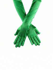 1双女士时尚缎面新娘手套，非常适合晚会和婚礼秋季配饰