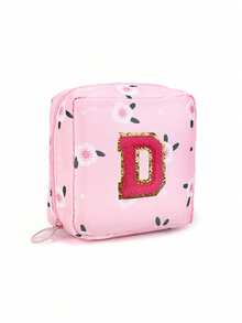 卫生巾收纳袋，便携式化妆口红包，化妆口红包，大容量防水卡通设计，零钱包，女生现金包，防水布用于存放卫生巾和护垫，学校用品旅行必需品化妆包 - 彩色 - 查看 14