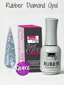 NEW RUBBER Fantasy Nails 15ML Each Professional Use Gel Nail Polish 3 Calcium To Strengthen Nails - OPAL DIAMOND - View 2