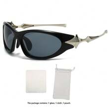 PC未来主义Y2K男士朋克运动时尚眼镜，男士奢侈品牌复古明星时尚眼镜，2000年代复古护目镜，眼镜配饰，沙滩配饰，眼镜太阳镜，街头风格，适合搭配毛衣夹克、卫衣、连帽衫、皮裤和工装裤，夏季海滩度假、户外旅行