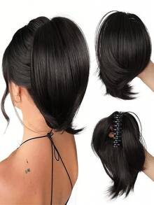 Women's Claw Clip Bun, Synthetic Hair Extensions, Short Straight Ponytail, Daily Hair Accessory - Multicolor - View 25