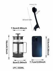 北欧风法压咖啡壶，法压壶，法压咖啡机，不锈钢滤网，小容量单人家用咖啡工具，耐热防爆，多功能茶具 - 节日庆典。咖啡和茶爱好者的理想礼物 - 黑色 - 查看 10